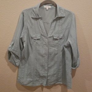 Mint Cotton Button Up